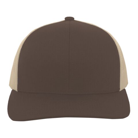 Trucker Snapback Hat Brown-Khaki | CUSTOM (OS) | No Imprint | not available | not available