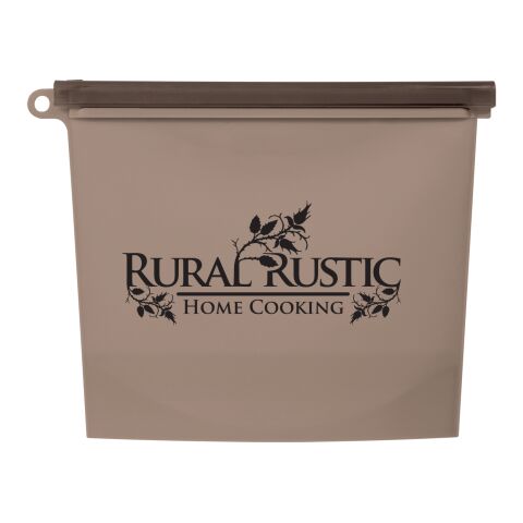 Reusable Food Bag With Plastic Slider Charcoal | Silk Screen | Front | 4.00 Inches × 2.50 Inches