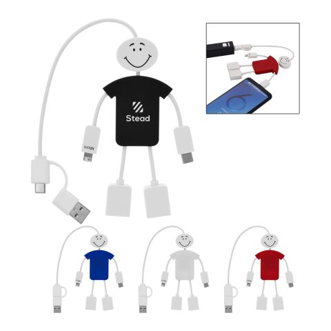 Techmate 3-In-1 Charging Cable &amp; USB Hub 2.0 White-Red | No Imprint | not available | not available