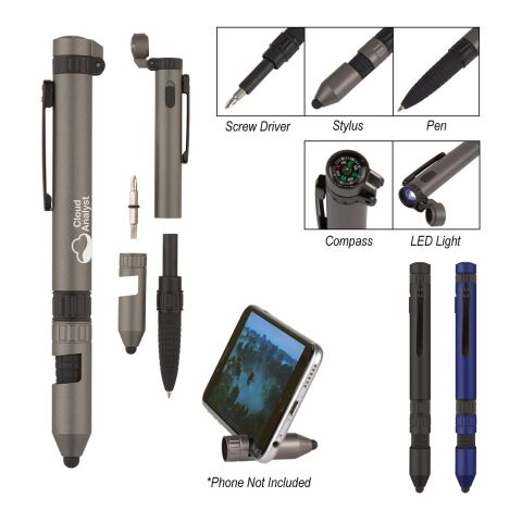 6-In-1 Quest Multi Tool Pen Black | No Imprint | not available | not available