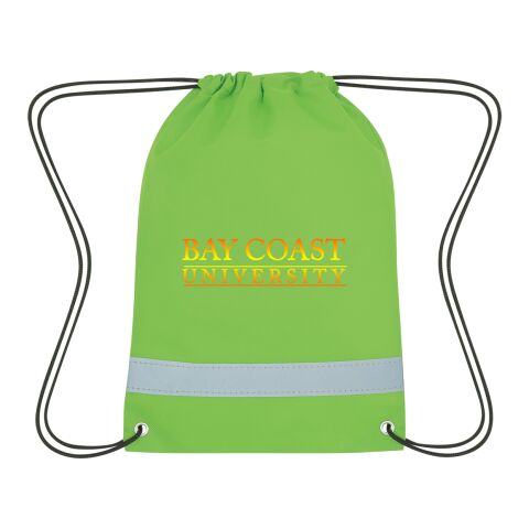 Lil&#039; Bit Reflective Non-Woven Drawstring Bag Lime | No Imprint | not available | not available