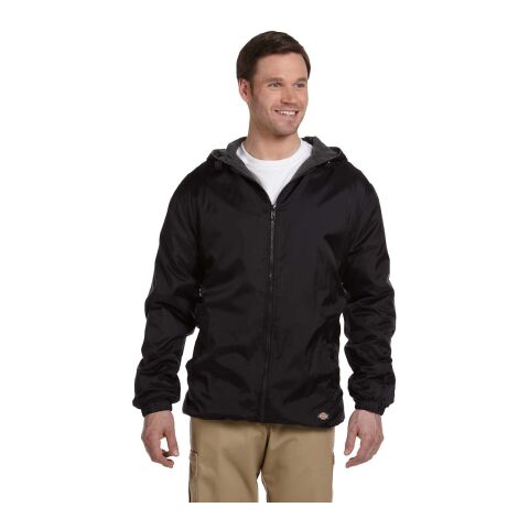 Men&#039;s Fleece-Lined Hooded Nylon Jacket Black | 2XL | No Imprint | not available | not available