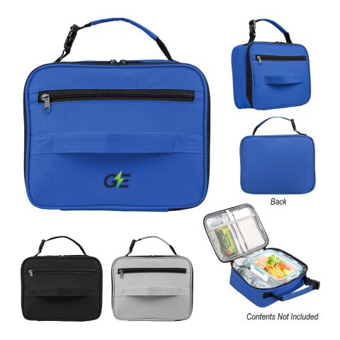 Dual Handle Lunch Bag Royal Blue | 1-color Transfer Print | Front | 1.50 Inches × 1.50 Inches