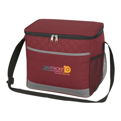 Carter Quilted Cooler Bag Red | 1 color Silk Screen | Front | 9.00 Inches × 4.00 Inches
