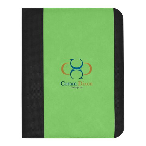 Non-Woven Large Padfolio Lime | Silk Screen | Front | 4.00 Inches × 6.00 Inches