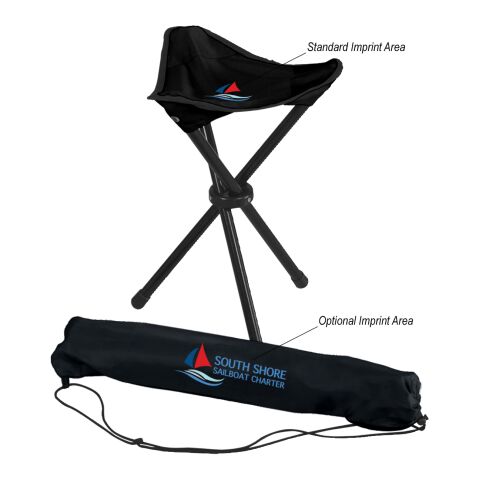 Folding Tripod Stool With Carrying Bag Black | Transfer Print | Standard | 3.00 Inches × 3.00 Inches