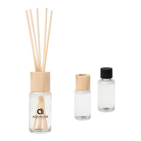Aromatic Reed Diffuser With Bamboo Lid White | Silk Screen | Side1 | 1.25 Inches × 2.00 Inches