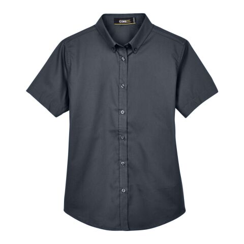 Ladies&#039; Optimum Short-Sleeve Twill Shirt Graphite | S | No Imprint | not available | not available