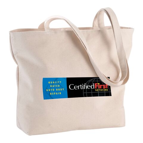 Zippered 12oz Cotton Canvas Shopper Tote Natural | No Imprint | not available | not available