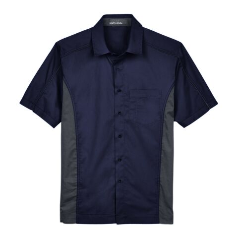 Men&#039;s Fuse Colorblock Twill Shirt Navy-Gray | 4XL | No Imprint | not available | not available