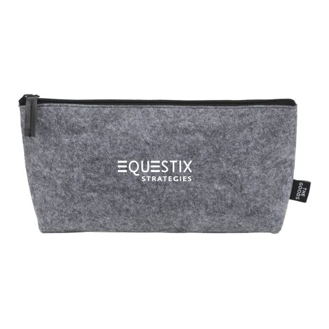 Recycled Felt Zippered Pouch Charcoal | No Imprint | not available | not available