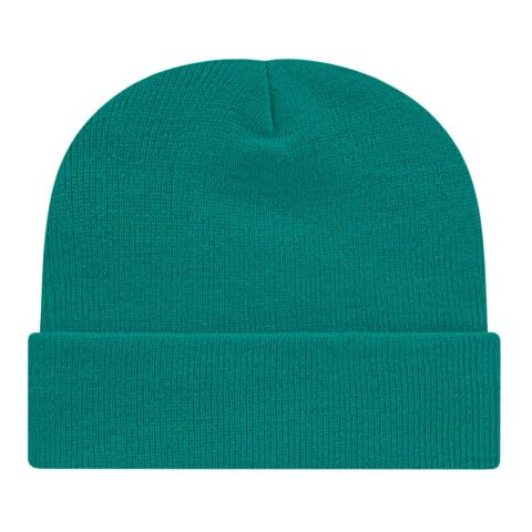 Cap America Knit Cap with Cuff Teal | Embroidery |  - Left Side Panel | 2.25 Inches × 2.00 Inches