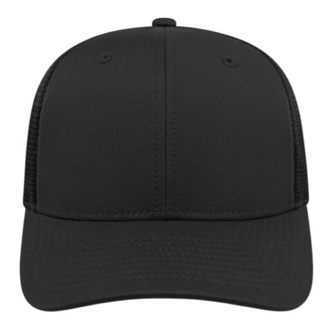 Cap America Premium Trucker Mesh Back Cap Black White Royal | Embroidery |  - Across Back Seam | 3.50 Inches × 1.00 Inches