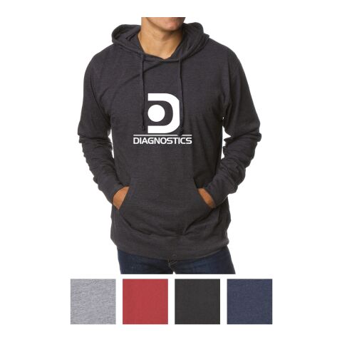 Independent Trading Company Men&#039;s Lightweight Jersey Hooded Pullover Classic Navy Heather | S | 1-color Screen Print | Front | 12.00 Inches × 12.00 Inches