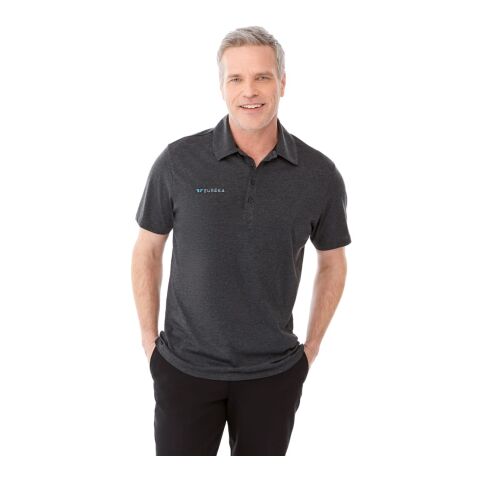 Men&#039;s ACADIA Short Sleeve Polo Standard | Heather Dark Charcoal | S | No Imprint | not available | not available