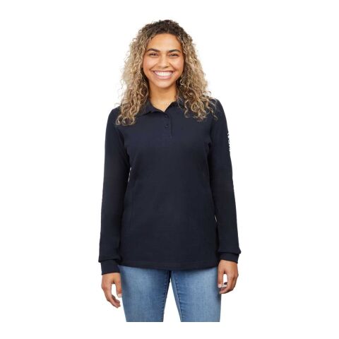 PALO Long Sleeve 100% Cotton Pique Polo - Women&#039;s Standard | Navy | M | No Imprint | not available | not available