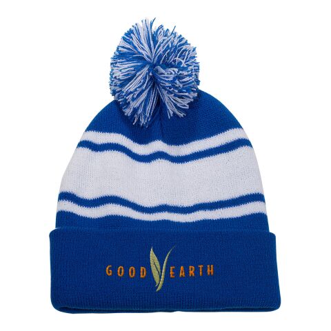 Knit Beanie With Pom Pom Blue-White | No Imprint | not available | not available