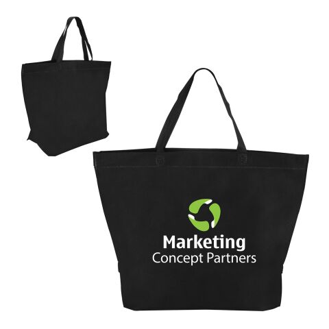 Two-Tone Heat Sealed Non-Woven Tote Bag Standard | Matte Black | No Imprint | not available | not available