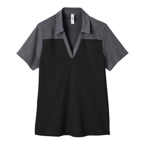 Ladies&#039; Fusion ChromaSoft Colorblock Polo Black-Charcoal | L | No Imprint | not available | not available