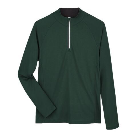 Men&#039;s Origin Performance Pique Quarter-Zip Dark Green-Charcoal | XL | No Imprint | not available | not available