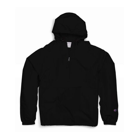 Adult Packable Anorak Quarter-Zip Jacket Black | XL | No Imprint | not available | not available