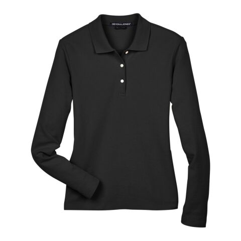 Ladies&#039; Pima Piqué Long-Sleeve Polo Black | S | No Imprint | not available | not available
