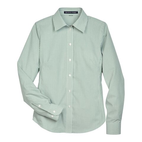 Ladies&#039; Crown Collection® Banker Stripe Woven Shirt Cactus Green | S | No Imprint | not available | not available