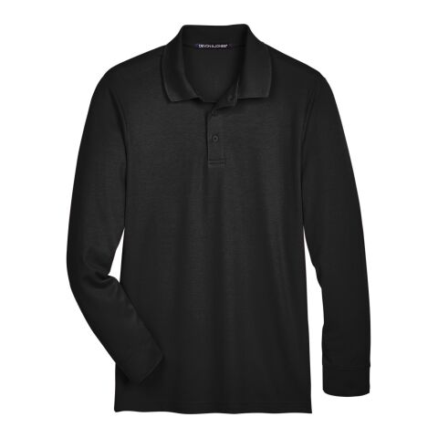 CrownLux Performance® Tall Plaited Long Sleeve Polo Black | CUSTOM (LT) | No Imprint | not available | not available