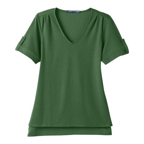CrownLux Performance® Ladies&#039; Plaited Rolled-Sleeve Top Dark Green | 2XL | No Imprint | not available | not available
