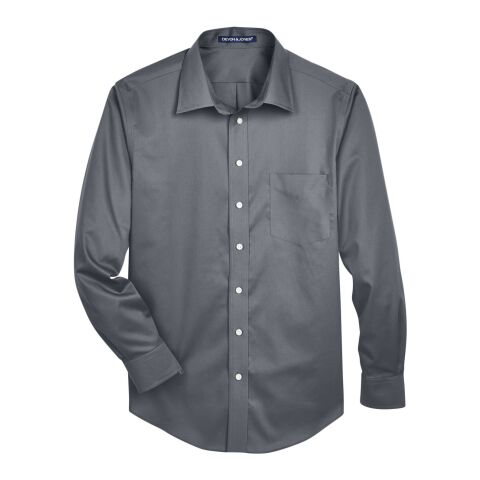 Men&#039;s Crown Collection® Solid Stretch Twill Woven Shirt Graphite | S | No Imprint | not available | not available