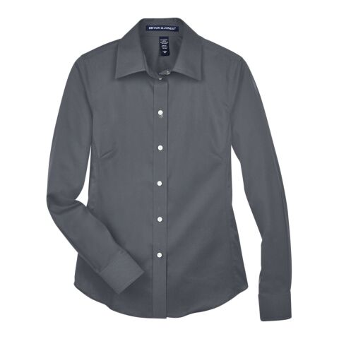 Ladies&#039; Crown Collection® Solid Stretch Twill Woven Shirt Graphite | XS | No Imprint | not available | not available