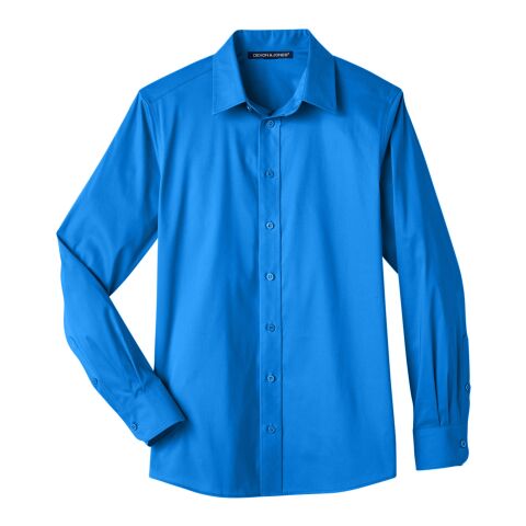 Men&#039;s Crown Collection® Stretch Broadcloth Slim Fit Woven Shirt Blue | XL | No Imprint | not available | not available