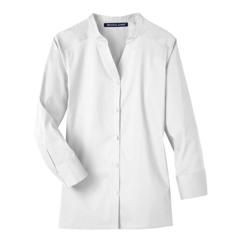 Ladies&#039; Crown Collection® Stretch Broadcloth Three-Quarter Sleeve Blouse White | S | No Imprint | not available | not available