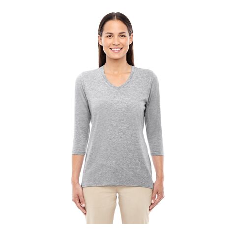 Ladies&#039; Perfect Fit™ Bracelet-Length V-Neck Top Gray | XS | No Imprint | not available | not available