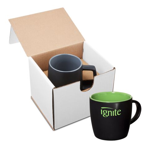 12oz Riviera Ceramic Mug In Mailer Standard | Black-Lime Green | No Imprint | not available | not available