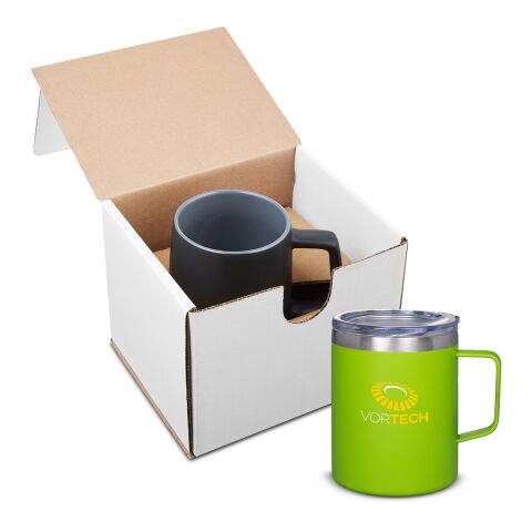 12oz Vacuum Insulated Coffee Mug With Handle In Mailer Standard | Lime Green | No Imprint | not available | not available
