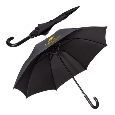 Executive Umbrella With Curved Faux Leather Handle Standard | Black | No Imprint | not available | not available