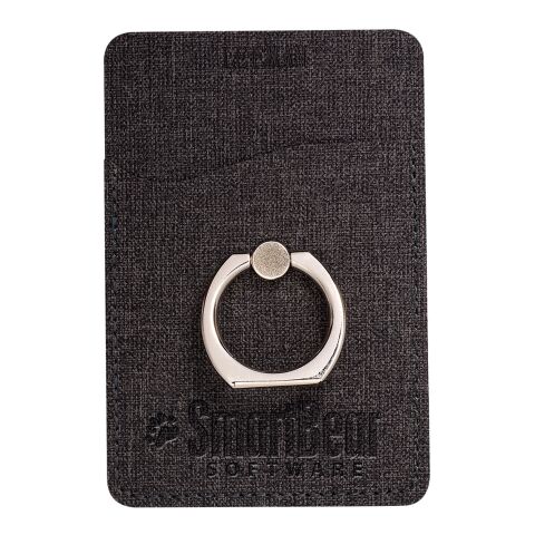 RFID Phone Pocket With Metal Ring Phone Stand Black | No Imprint | not available | not available