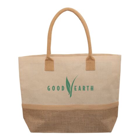 Wanderlust Laminated Jute &amp; Canvas Tote Bag Standard | Beige | No Imprint | not available | not available