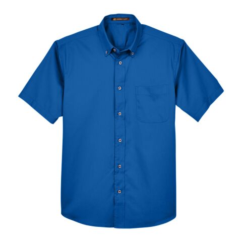 Men&#039;s Easy Blend™ Short-Sleeve Twill Shirt with Stain-Release Blue | 4XL | No Imprint | not available | not available