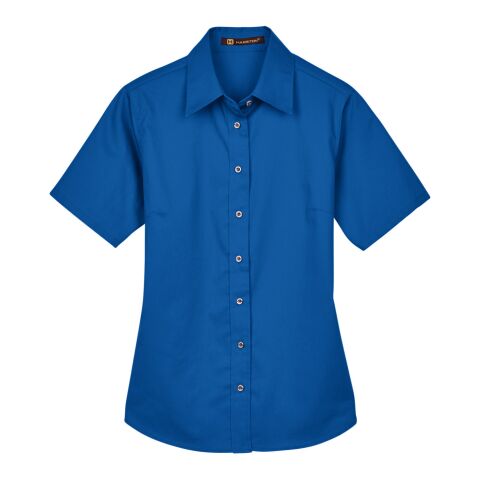 Ladies&#039; Easy Blend™ Short-Sleeve Twill Shirt with Stain-Release Royal Blue | L | No Imprint | not available | not available