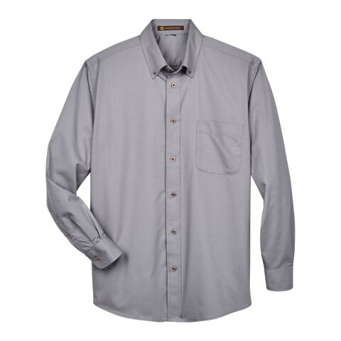 Men&#039;s Tall Easy Blend™ Long-Sleeve Twill Shirt with Stain-Release Gray | CUSTOM (3XT) | No Imprint | not available | not available