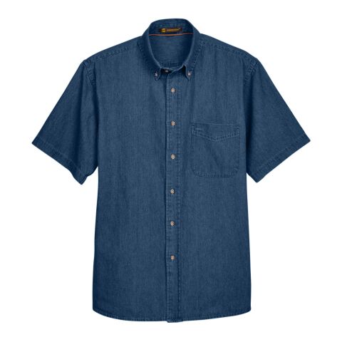 Men&#039;s Short-Sleeve Denim Shirt Navy | S | No Imprint | not available | not available