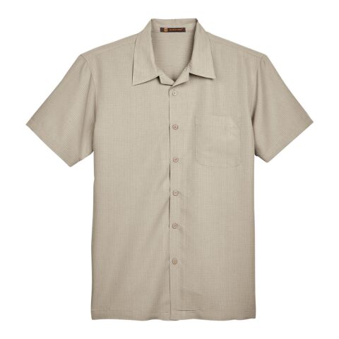 Men&#039;s Barbados Textured Camp Shirt Khaki | L | No Imprint | not available | not available