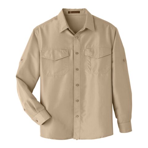 Men&#039;s Key West Long-Sleeve Performance Staff Shirt Khaki | S | No Imprint | not available | not available