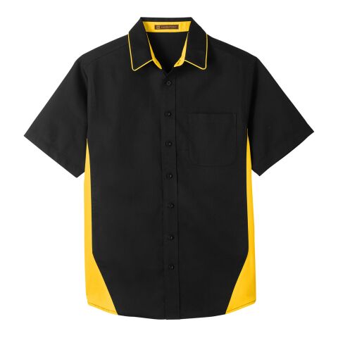 Men&#039;s Tall Flash IL Colorblock Short Sleeve Shirt Black-Yellow | CUSTOM (XLT) | No Imprint | not available | not available