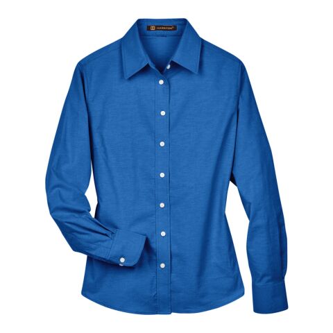 Ladies&#039; Long-Sleeve Oxford with Stain-Release Blue | L | No Imprint | not available | not available