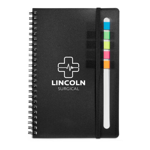 Semester Spiral Notebook With Sticky Flags Standard | Matte Black | No Imprint | not available | not available