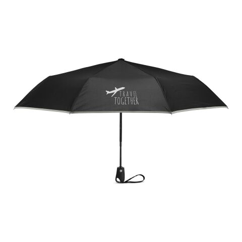 Auto-Open Umbrella With Reflective Trim Standard | Black | No Imprint | not available | not available