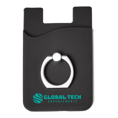 Silicone Card Holder with Metal Ring Phone Stand Standard | Black | No Imprint | not available | not available